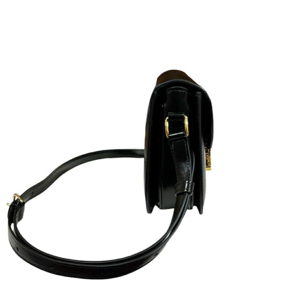 CELINE Besaz Triomphe Shoulder Bag Leather Black 110413BF4.38NO - Picture 4 of 8